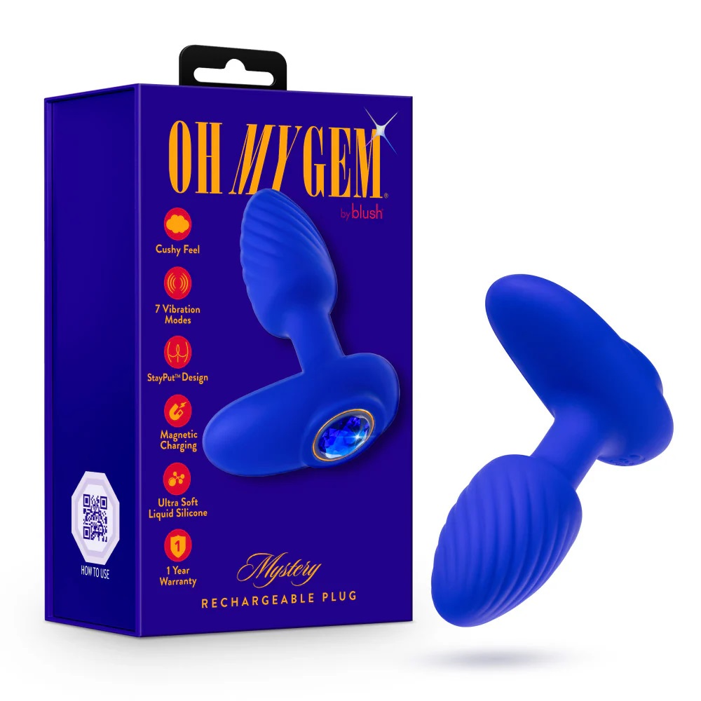 Channel your seductive charm with the Oh My Gem Mystery. Ado... Oh My Gem - Mystery Vibro Plug - Sapphire photo-12