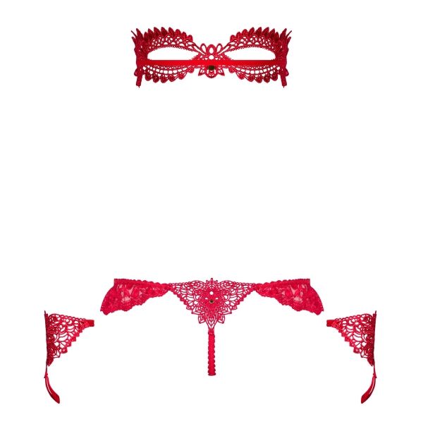 Do you dream about the night full of love and pleasures? Be ... Obsessive - Hetea 3 pcs Set - Red - S/M photo-8