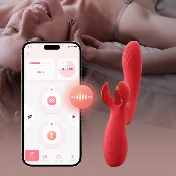 Experience bliss like never before! The Kinky Finger’s innov... Honey Play Box - Fortexa App Flapping Dual Vibrator - Red photo-2