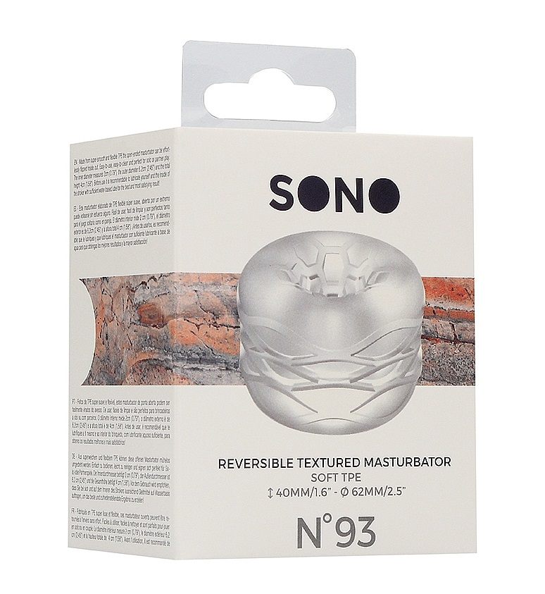Made from super-smooth and flexible TPE the open-ended mastu... Sono - #93 Reversible Masturbator - Clear photo-5