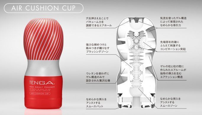 Immerse yourself in a world of unparalleled pleasure with th... Tenga - Air Cushion Cup Regular - Red (Renewal) photo-7