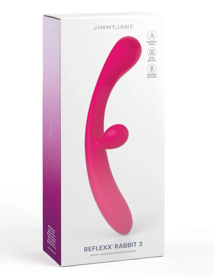 The unique, spring-like, curved design of the Reflexx Rabbit... JimmyJane - Reflexx Rabbit 3 Vibrator - Red photo-9