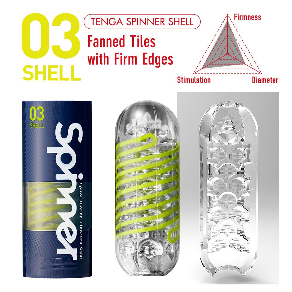 TENGA SPINNER SHELL - Fanned Tiles with Firm Edges
Size... Tenga - Spinner 03 Shell Masturbator - Green photo-2
