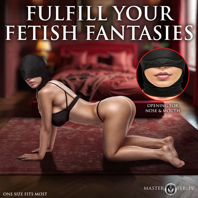 Discover The Cocksucker, an enticing hood for those who crav... Master Series - Cocksucker Hood - Black photo-3