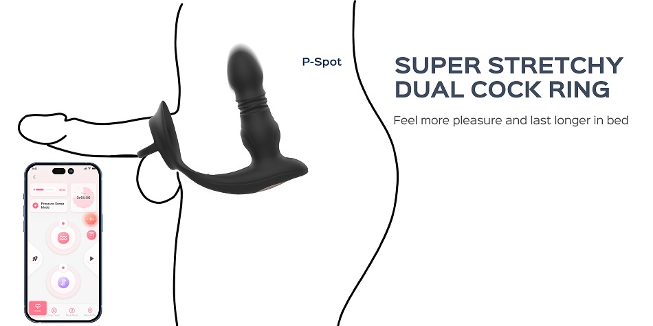 CYRUS is an app-controlled smart toy, a thrusting anal tease... Honey Play Box - Cyrus Thrusting Prostate App Massager - Black photo-10