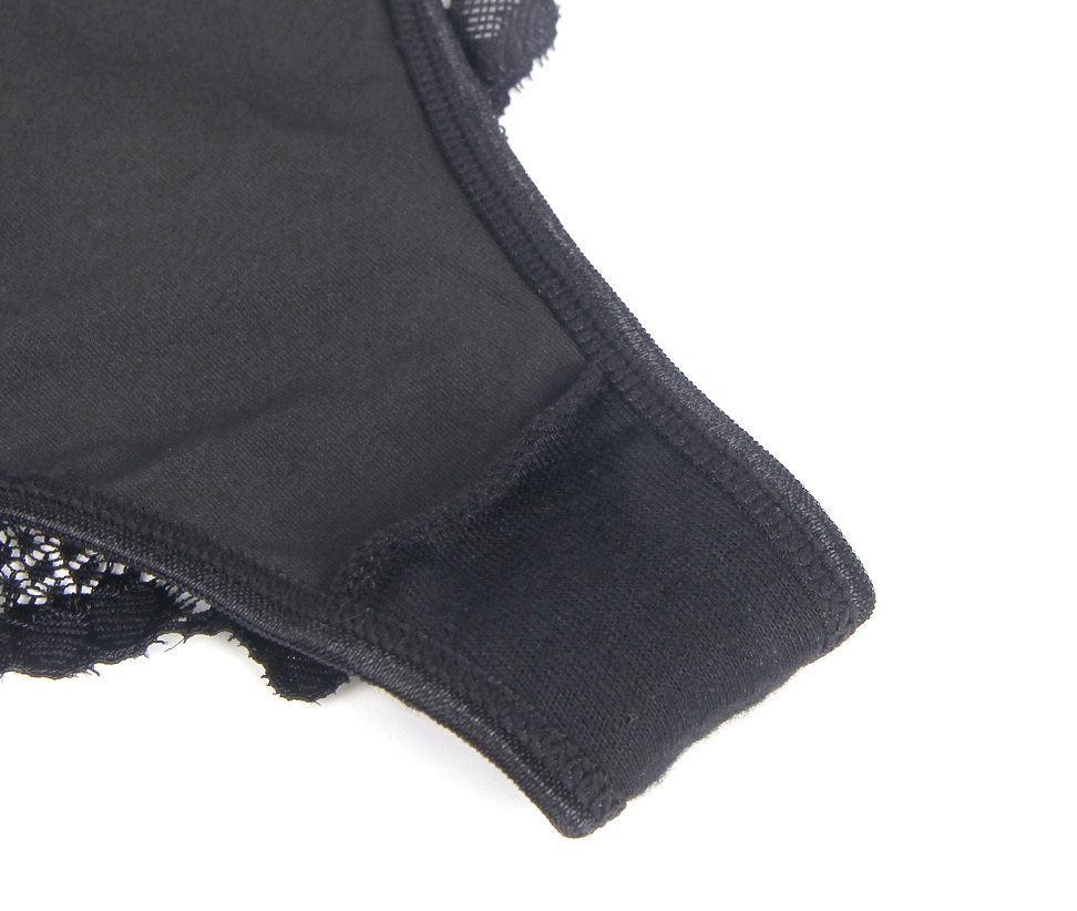Main fabric is milk silk, soft and comfortable. The back fea... Ohyeah - Lace Hollow Out Panty - Black - M photo-12