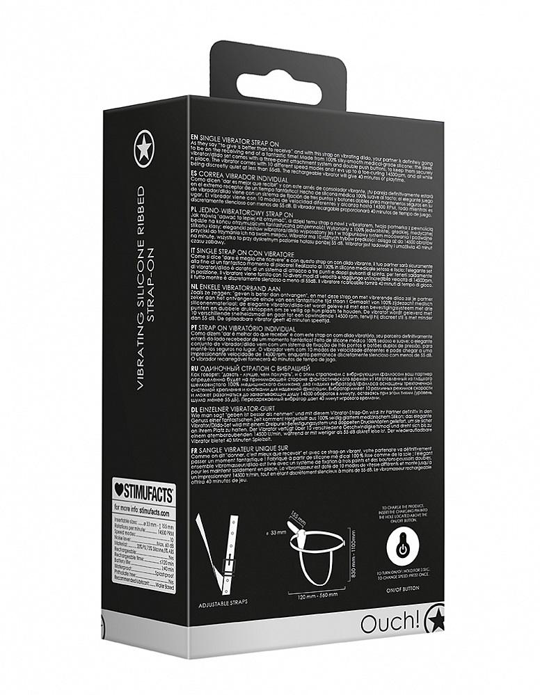 As they say to give is better than to receive and with this ... Ouch - Vibro Ribbed Strap-On - Black photo-5