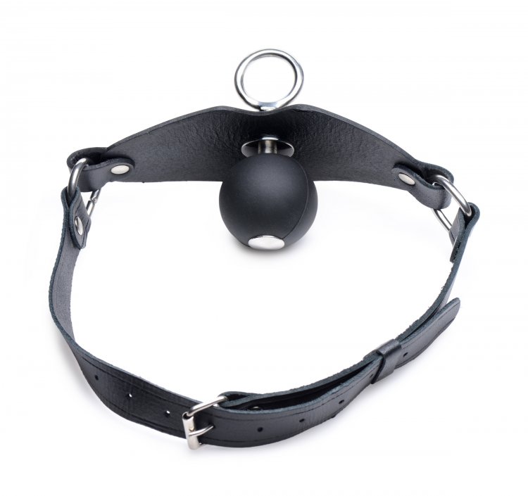 This wicked gag fully covers and stuffs the mouth of your pl... Strict - Eyelet Ball Gag - Black photo-4