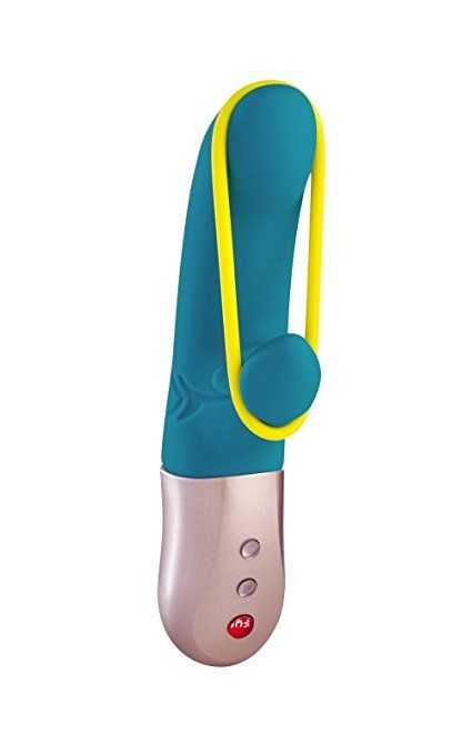 AMORINO相對於Fun Factory品牌下其他迷你款充電型振動器,最大的區別在於,棒體頭部與側面萌芽端之間繫著一根... Fun Factory - Amorino 震動棒 - 藍綠色 照片-8
