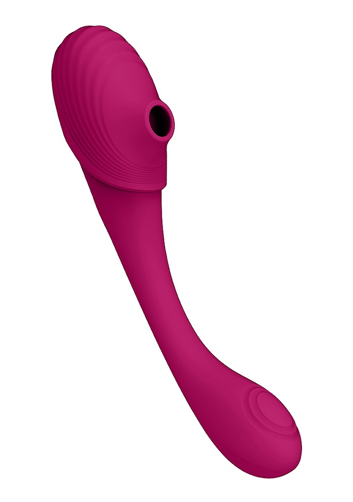 The VIVE Mirai double-ended pulse wave and air wave bendable... Vive - Mirai Double Ended Bendable Vibrator - Pink photo-4