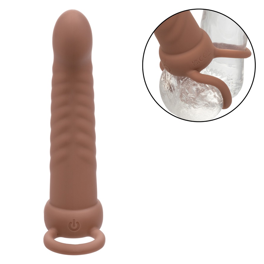 CEN - Maxx Ribbed Vibro Dual Penetrator - Brown CEN - Maxx Ribbed Vibro Dual Penetrator - Brown photo-3