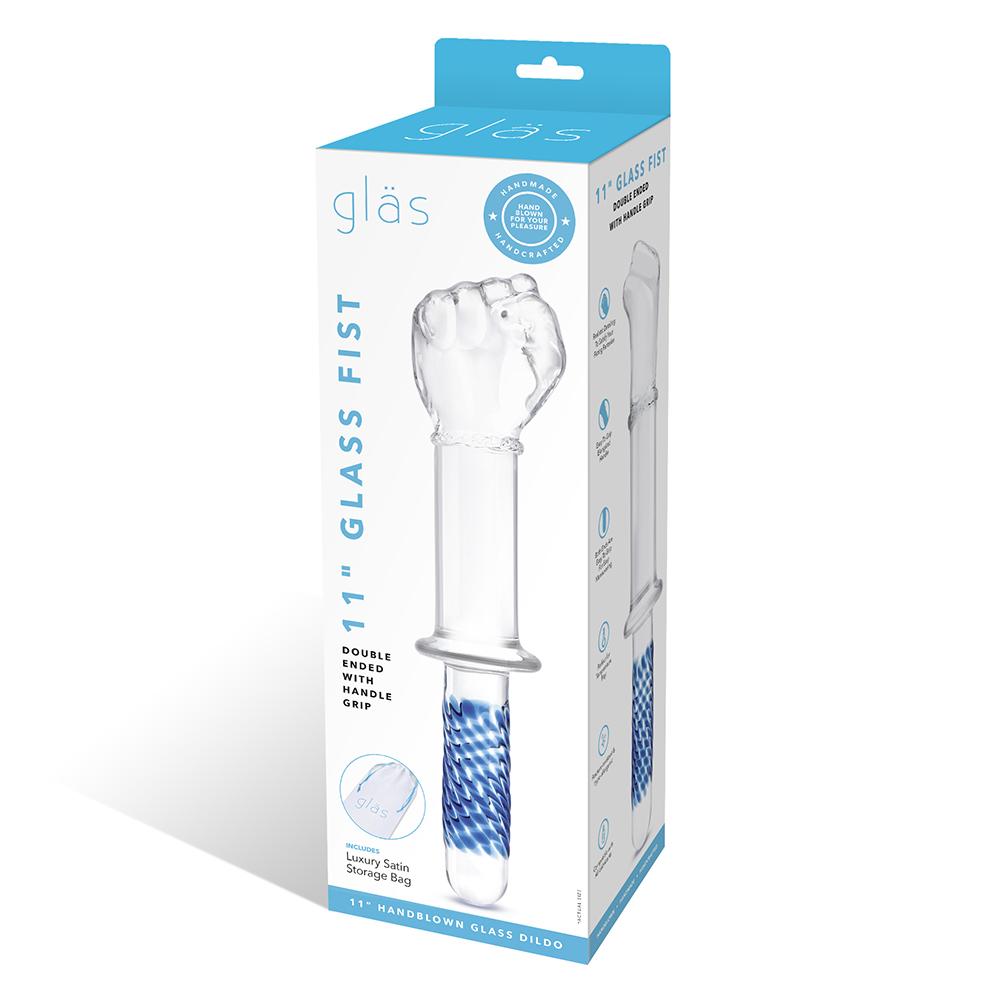 Indulge in the deeply satisfying sensation offered by Glas 1... Glas - 11" Fist Double Ended Dildo w Handle Grip photo-9