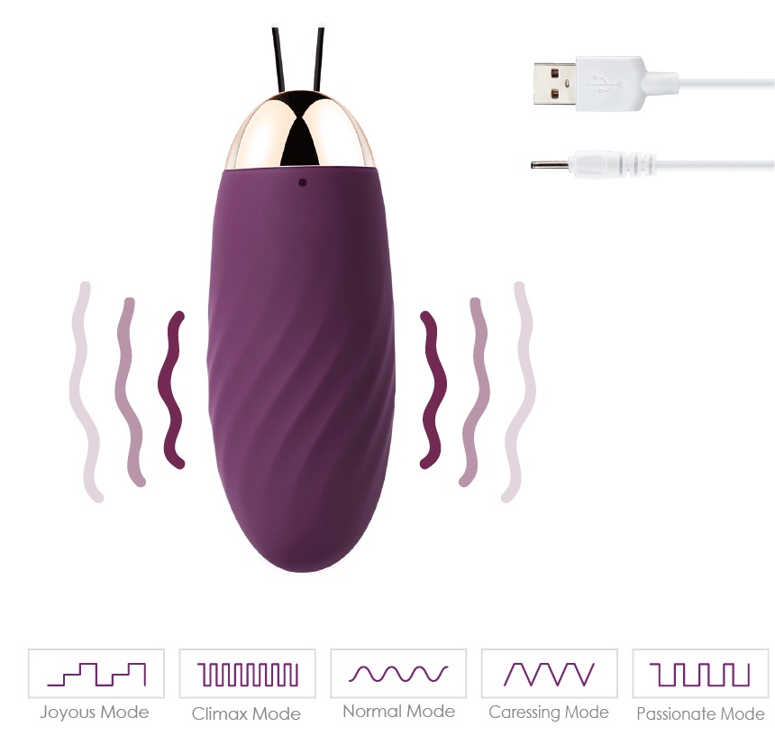 Offering 5 different vibrating modes and each with 5 levels ... SVAKOM - Elmer Remote Control Egg Vibrator - Violet photo-4