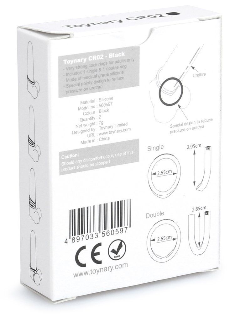 This set of Toynary cock rings are very Strong! Made of medi... Toynary - CR02 Cock Rings - Black photo-13