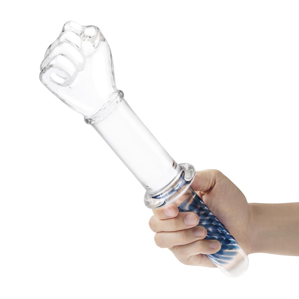 Indulge in the deeply satisfying sensation offered by Glas 1... Glas - 11" Fist Double Ended Dildo w Handle Grip photo-3