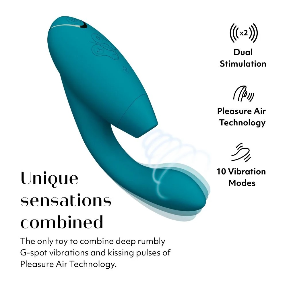 簡介
Womanizer DUO 2 是一款高端雙重刺激按摩器,將創新的 Pleasure Air 陰蒂吸啜技... Womanizer - DUO 2 陰蒂吸啜及G點按摩器 - 海藍色 照片-3