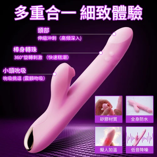 Body-safe silicone and ABS material
Unique thrusting motion ... Erocome - Leominor Kissing Thrusting Vibrator - Pink photo-11