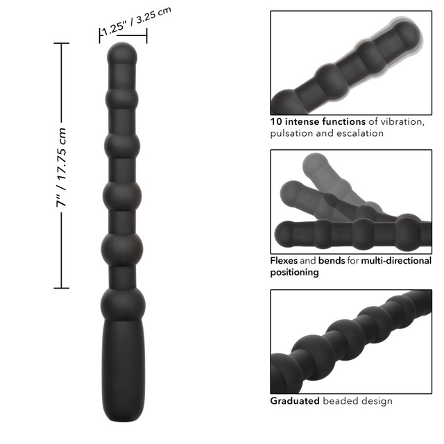 Indulge in the pleasure of the soft and smooth Rechargeable ... CEN - X-10 Vibro Anal Beads - Black photo-7