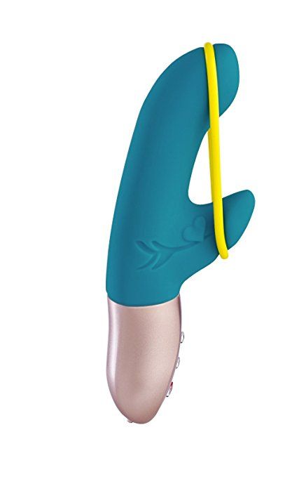 AMORINO相對於Fun Factory品牌下其他迷你款充電型振動器,最大的區別在於,棒體頭部與側面萌芽端之間繫著一根... Fun Factory - Amorino 震動棒 - 藍綠色 照片-2