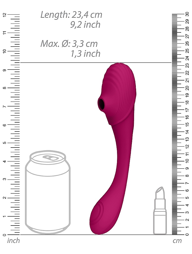 The VIVE Mirai double-ended pulse wave and air wave bendable... Vive - Mirai Double Ended Bendable Vibrator - Pink photo-10