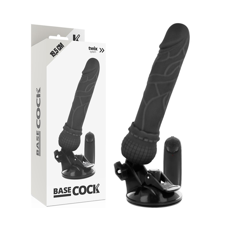 The new BASECOCK vibrating dildos are the most realistic Ame... Basecock - Vibro Dildo 19.5cm - Black photo-5