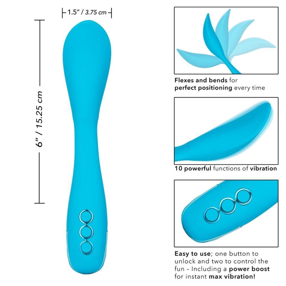 .
CEN - CalDream Palm Springs Pleaser Vibe 可調節彎曲尖頭振動器 - 藍色 照片-9