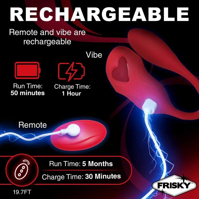 Get Frisky with this discreet, powerful, Double Love Connect... Frisky - Double Love Connection Panty Vibe - Red photo-6