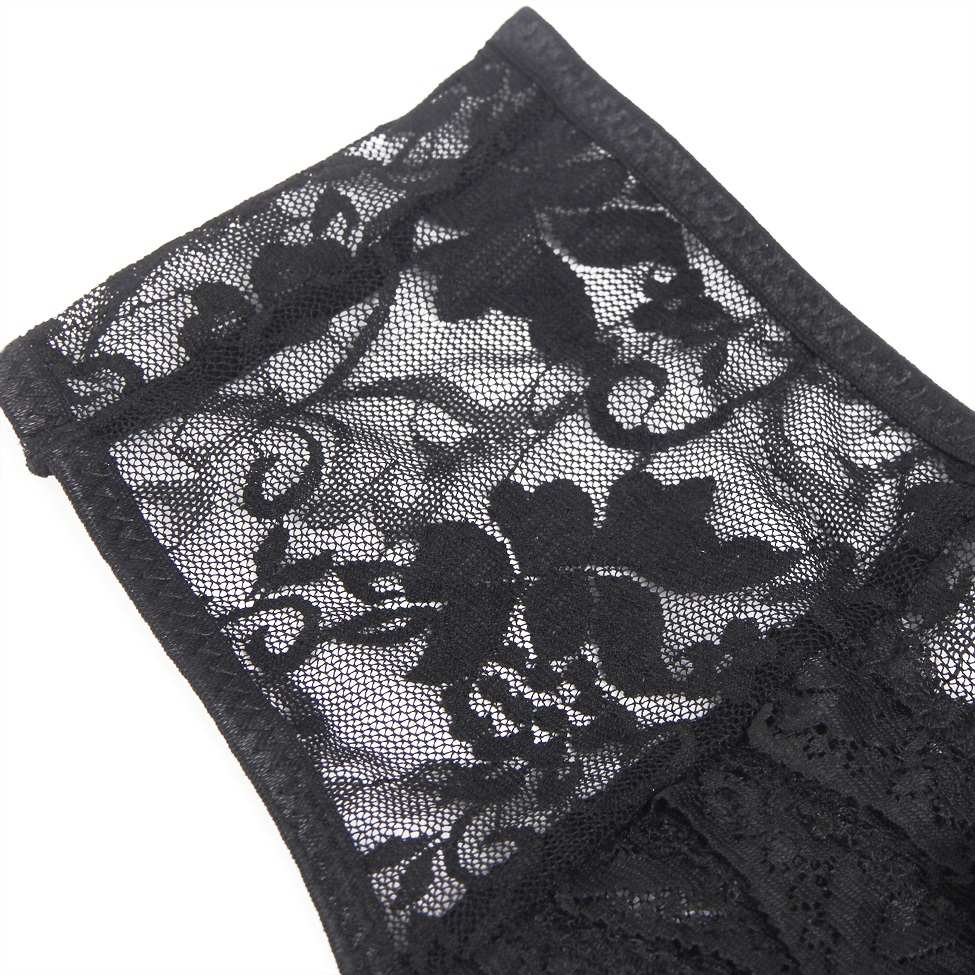 Waist and leg elastic band design, great elasticity, fits th... Ohyeah - Lace Crotchless Panty - Black - 2XL photo-13