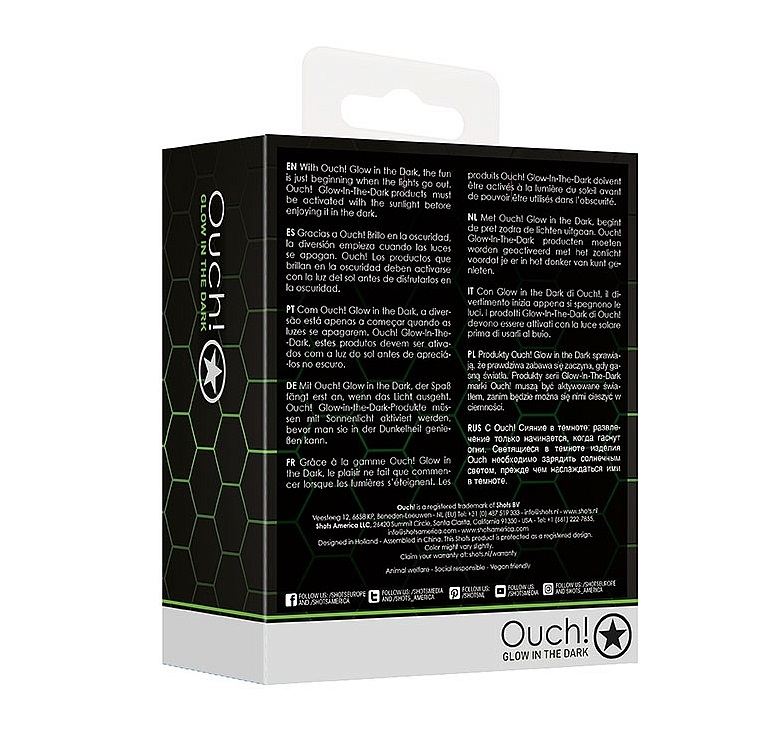 Ouch! Glow in the Dark, the future of bondage is here. Desig... Ouch - Glow In Dark Ball Bag - Green photo-6