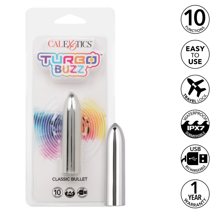 The Turbo Buzz Classic Bullet redefines discreet stimulation... CEN - Turbo Buzz Classic Vibro Bullet - Silver photo-8
