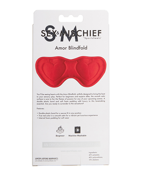 You'll be seeing hearts with the Amor Blindfold, artfull... Sex&Mischief - Amor Blindfold - Red photo-5
