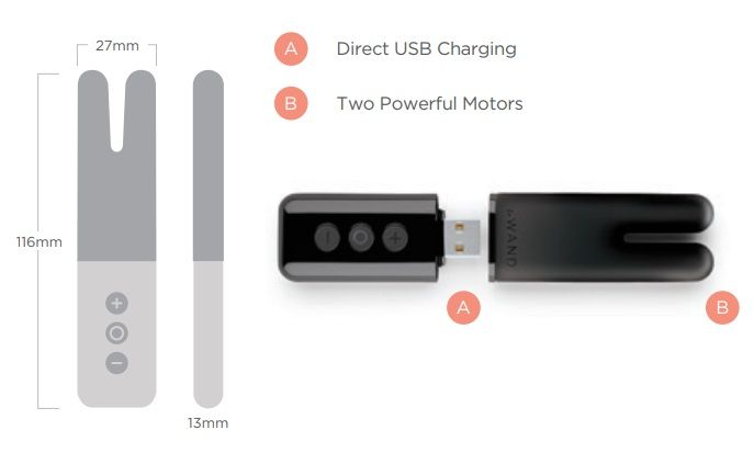 Twin Motor Rechargeable Vibrator
Take your pleasure anywher... Le Wand - Deux Massager - Black photo-3