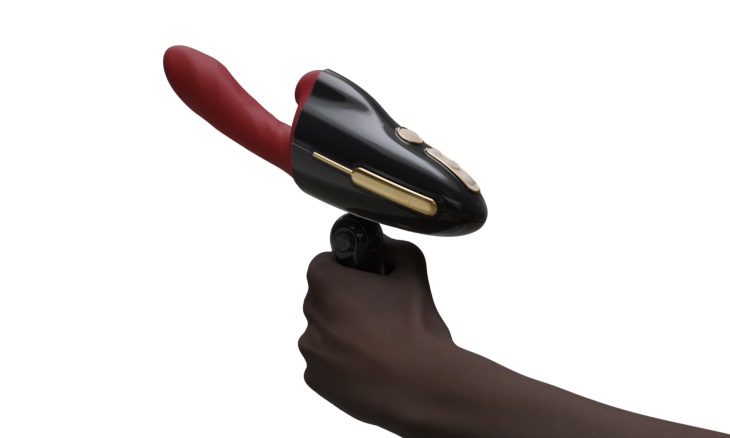 Handheld vibrating and rotating thruster with heating functi... Qingnan - Rotating Thruster Machine #9 - Black photo-2