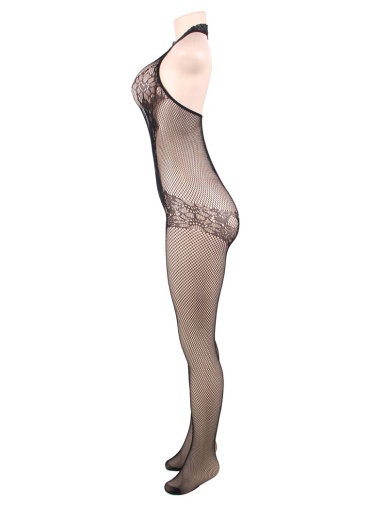 Ohyeah - Lace Turtleneck Bodystocking - Black - XL photo