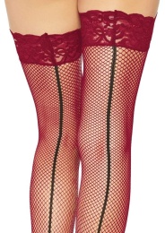 Leg Avenue - May 後縫絲襪 - 酒紅色 照片