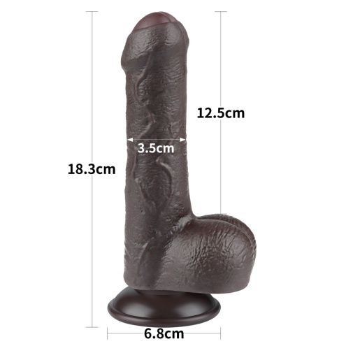 Lovetoy - 7" Sliding Skin Dildo - Brown photo