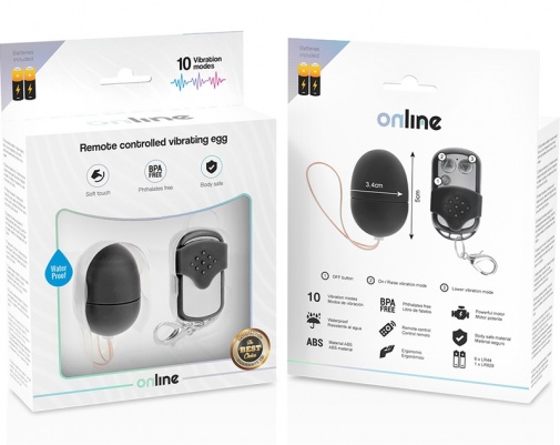 Online - Vibro Egg w Remote S - Black photo