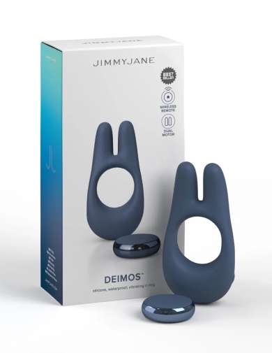 JimmyJane - Deimos 阴蒂刺激耳 矽胶震动阴茎环 - 蓝色 照片