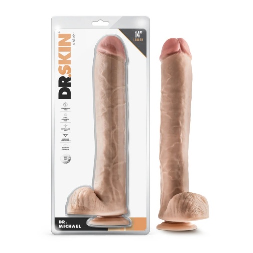 Dr. Skin - Dr. Michael 強力吸盤仿真假陽具 35cm - 肉色 照片