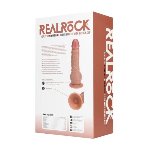 RealRock - 8" Rotating Vibro Dildo w Balls - Caramel photo