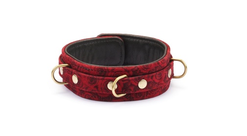 Liebe Seele - Rosy Lamb Leather Collar w Leash - Red photo