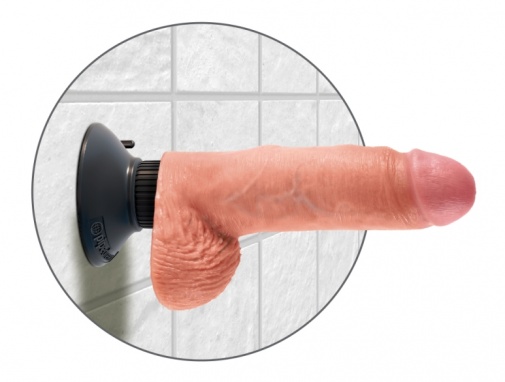 King Cock - Vibrating Cock 7" with Balls - Flesh photo