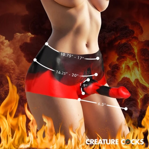 Creature Cocks - Hell Hound Strap-On Harness - Black/Red photo