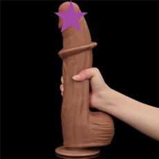 Lovetoy - 12" Sliding Skin Dildo - Brown 照片