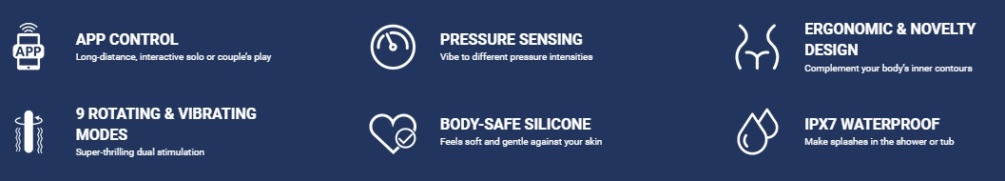Designed for full-contact stimulation, Frenzy’s ergonomic sh... Honey Play Box - Frenzy Sensing App Rotating Butt Plug - Black photo-6
