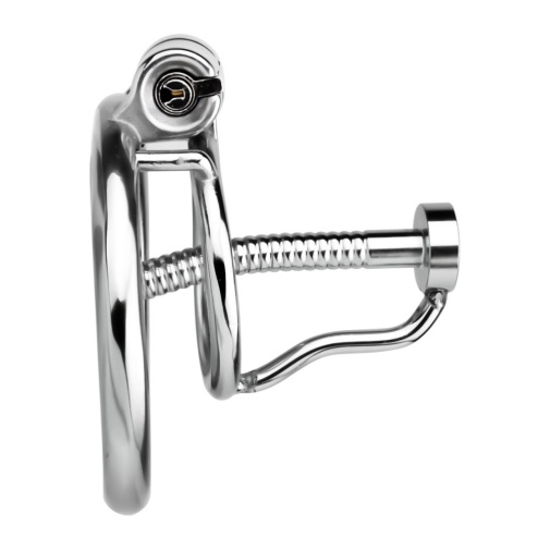 FAAK - Chastity Cage w Urethral Plug - Silver photo