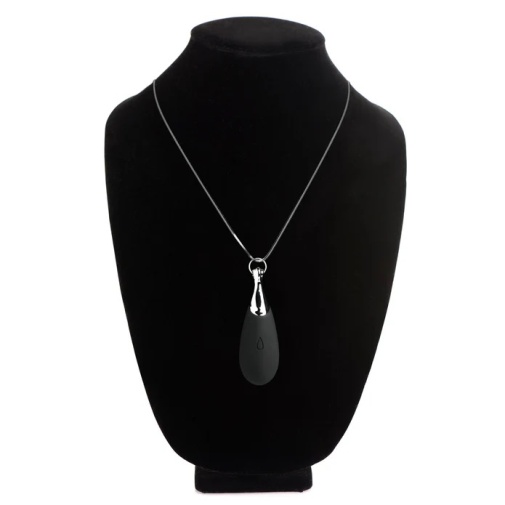Charmed - 10X Vibro Teardrop Necklace - Black photo