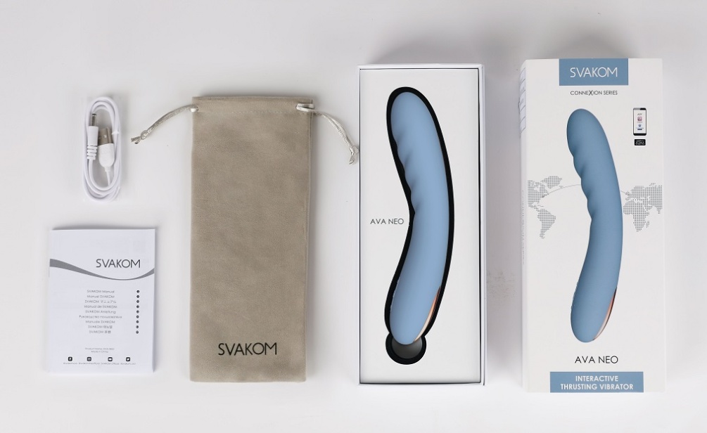 用 SVAKOM Connexion 系列嘅最新豪華玩具 Ava Neo 滿足您嘅幻想。將 Ava Neo 同埋 SVA... SVAKOM - Ava Neo APP 智能遙控 抽插式震動棒 - 粉藍色 照片-14