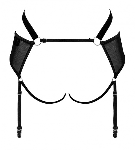 Obsessive - Allunes Crotchless Garter Belt - Black - 2XL/3XL photo