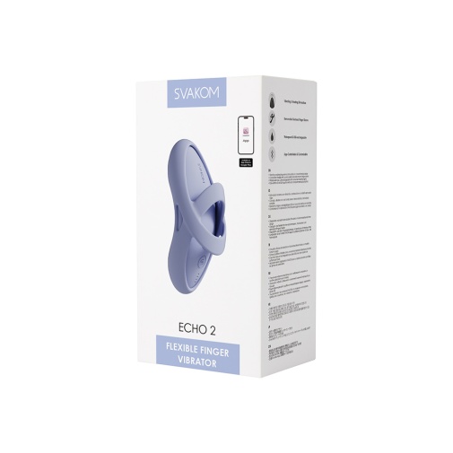 SVAKOM - Echo 2 APP控制柔軟指尖震動器 - 天藍色 照片